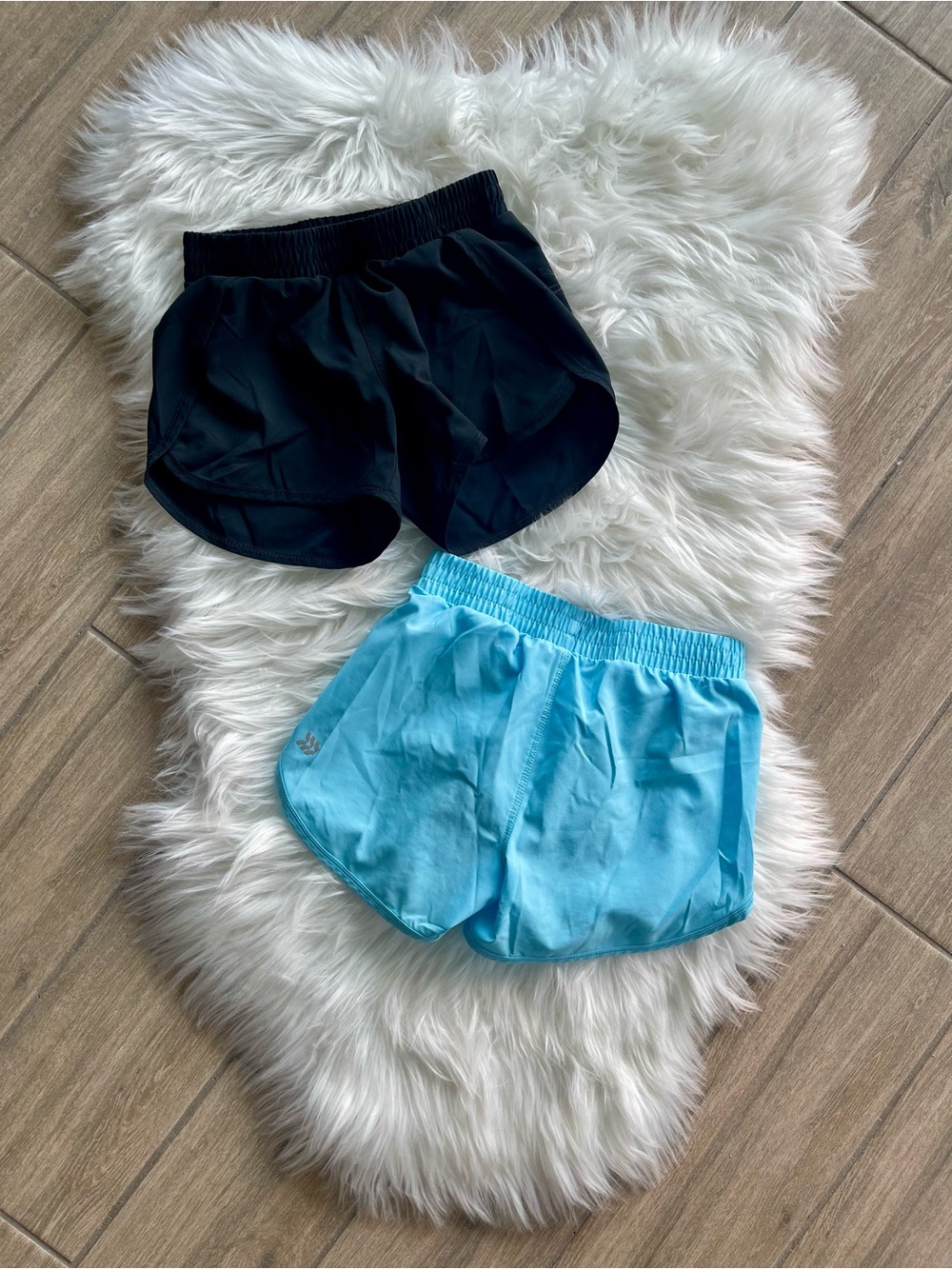 Kids Athletic Shorts - Black and Light Blue